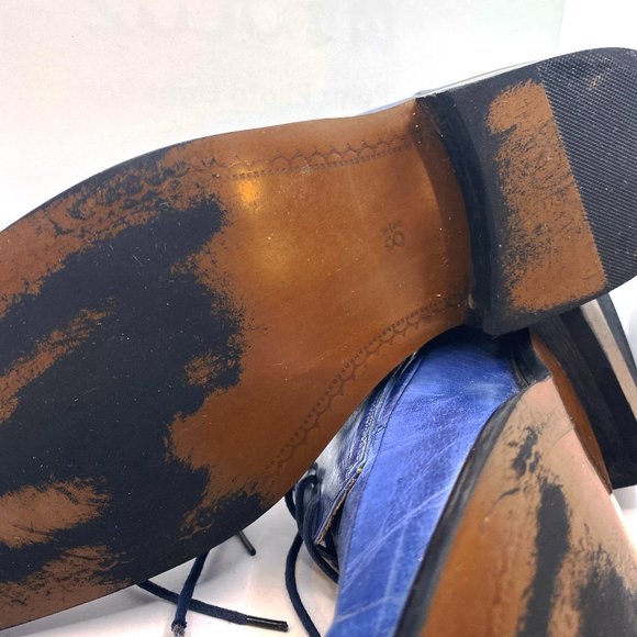 Fratelli Select Men's Ocean Blue Leather Oxford shoe, Size 8 1/2 - Picture 5 of 6